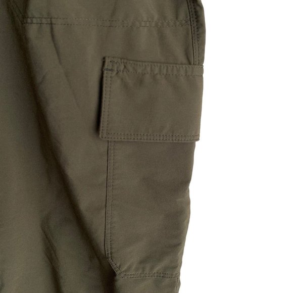 The North Face Womens Cargo Capri Pants Size L 34-36 Green Elastic Waist Stretch - Picture 10 of 13